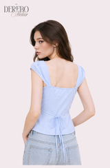 pink sweet bustier sleeveless blouse
