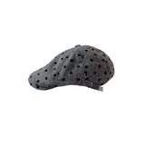 Wool Dot Herringbone Hunting Cap (black)