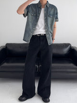 UO Washed Semi-Bootcut Flare Denim Pants