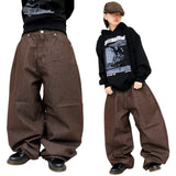 wide non-faded denim pants