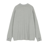 LMN Dot Raglan Button Collar Knitwear (5 colors)