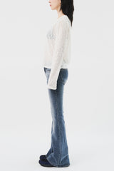 (W) Greyish Low Bootscut Denim