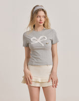 ダーリンレースリボンサマーTシャツ Grey