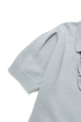 Vanilla frill knit_skyblue
