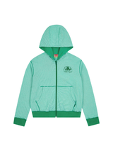 MULTI SKULL STRIPE HOOD ZIP UP (GREEN)