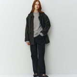 Oversized Stripe T-Shirts_Melange Gray