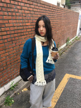 Hairy Angora V-Neck Knit (4 Colors)