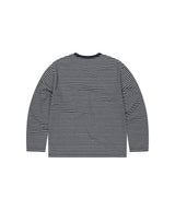 STRIPE BASIC LOGO LONG SLEEVE_NAVY