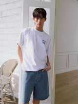 RABBIT T-SHIRT_White/Blue
