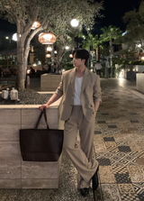 ルックアフター ノーマル レザー スクエア ショルダー トートバッグ