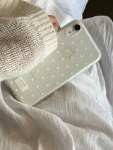 dot phonecase 半透明ドット柄ケース ホワイト