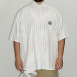 ストライプ半袖シャツ (BLACK)