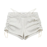 SHIRRING STRING MICROSHORTS_OATMEL