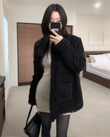 IFクラシックオーバーサイズツイードキルテッドジャケット