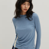 サイドストリングTシャツ ブルー