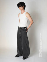 RB27 Washed Denim Scimitar Pants