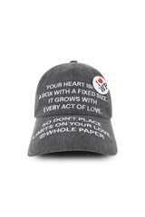 TEXT BALL CAP (CHARCOAL)
