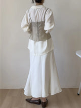 Draped Tencel See-through Bustier