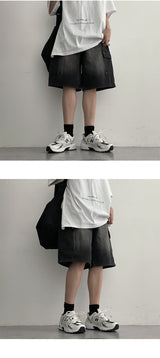 [S~XL] Romber Washing Cargo Denim Shorts