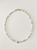 Greeny Green Beads Initials Necklace