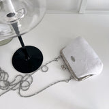 ピュアホワイトリボンフレームミニバッグ (handmade bag)
