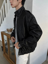 ASCLO Mono High Neck Leather Blouson (2color)