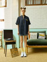 Yellow Dream Star Soft Navy Short-Sleeved Shirt [Unisex]