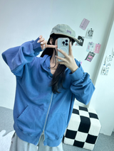 デイリーピグメント2ウェイフードジップアップ💛🤎🩶 - 5カラーズ