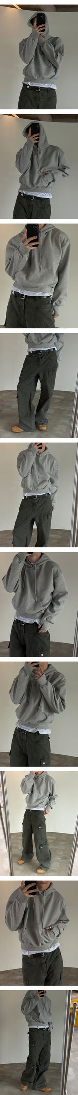 Snap warmer crop hood t-shirts(3color)
