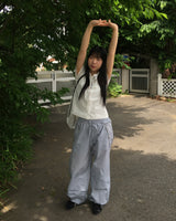 Ribbon shirring t-shirt