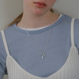 Vintage key necklace_agate