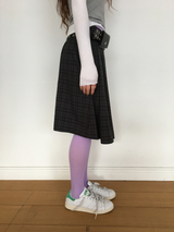 YWD PLAID PLEATS SKIRT (3color)