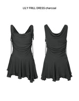 LILY FRILL DRESS charcoal