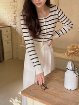 Border Cashmere Cable Knit Cardigan (5color)