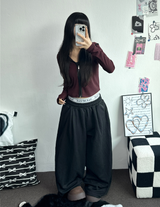 DOWN PINTUCK BALLOON LONG PANTS 🩶🖤2COLOR