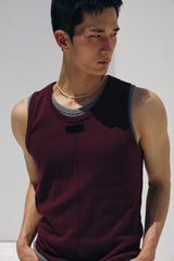 Reverse labeling sleeveless(Burgundy)