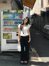 Mabel Utility Cargo Semi Wide Long Bootcut Pants 