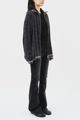 Velvet Yarn Knitted Zip Up (5color)