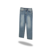 LMN Warner Teen Brush Back Banded Wide Denim Pants (light blue)