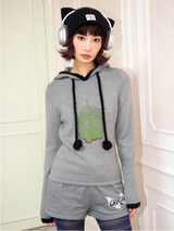 Green apple hooded sweater