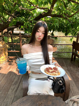 デザインシャーリングロングスカート