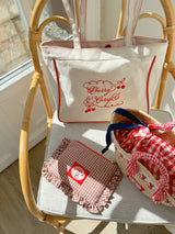 cherry & cereja Frill pouch bag check pattern cross bag