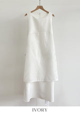 Roselle Layered Wrap Sleeveless Long One Piece