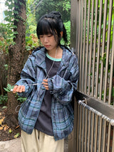 [unisex] シルフィード オーバーフィット チェック ウィンドブレーカージャケット