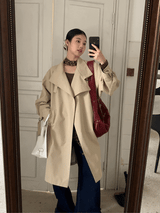 high-end wide long trench coat
