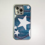 Patched Star Pocket Denim Case Wash Blue (SV_MagSafeGlass)