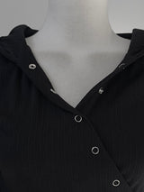 オールクリートスナップラップフーディドTシャツ