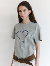 ハートフレンズパピーTシャツ グレー