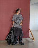 Autumn Stripe Flare Midi Skirt