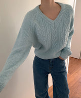 ボカシケーブルニット